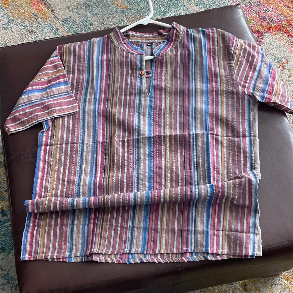 Casual Striped Button Down Shirt for Women